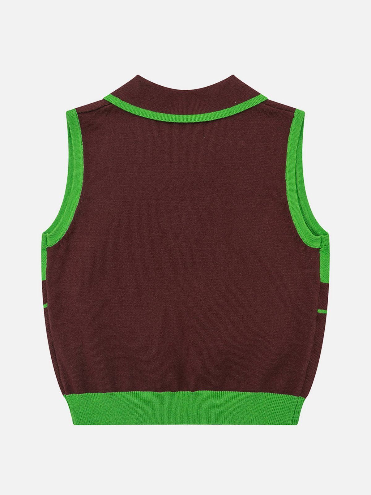 Color Block Letter Jacquard Tank Top sold by Aelfric Eden product image thumbnail 2