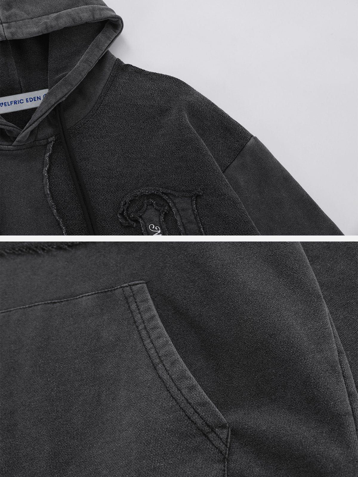 Aelfric Eden Irregular Patchwork Washed Hoodie sold by Aelfric Eden product image thumbnail 4