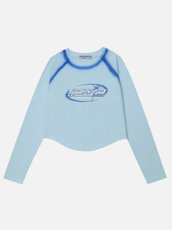 Irregular Hem Letter Print Long Sleeve sold by Aelfric Eden