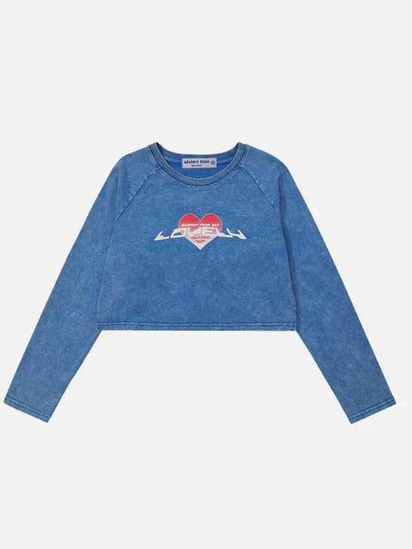 Washed Heart Print Long Sleeve sold by Aelfric Eden