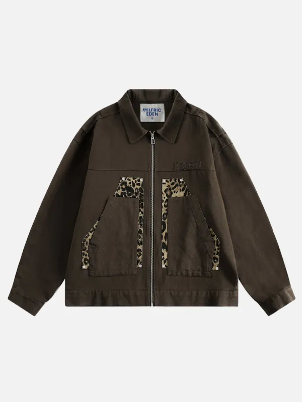 Aelfric Eden Leopard Print Patchwork Jacket sold by Aelfric Eden