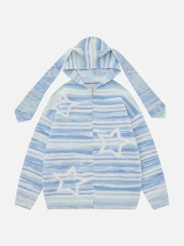 Aelfric Eden Stripe Rabbit Ear Knit Hoodie sold by Aelfric Eden