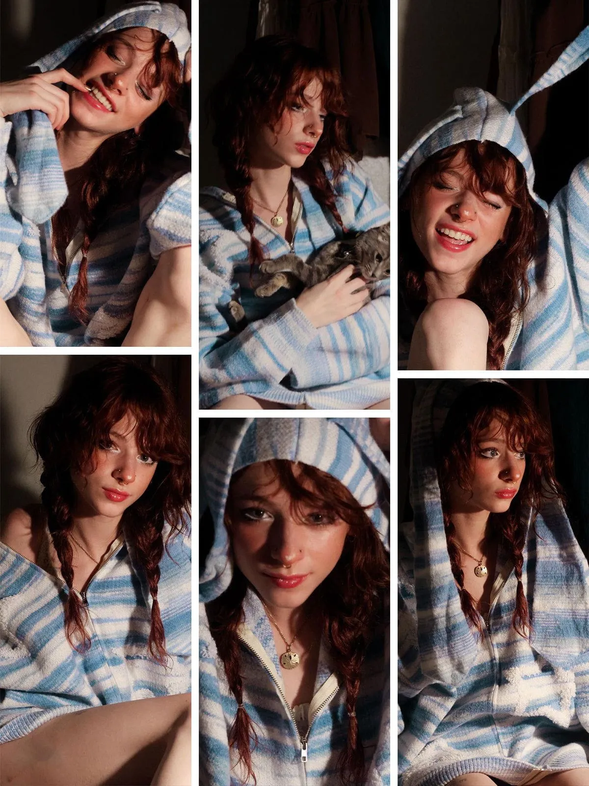 Aelfric Eden Stripe Rabbit Ear Knit Hoodie sold by Aelfric Eden product image thumbnail 2