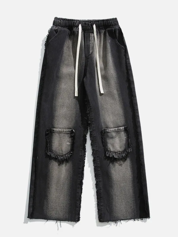 Aelfric Eden Fringe Pocket Washed Straight-Leg Jeans sold by Aelfric Eden
