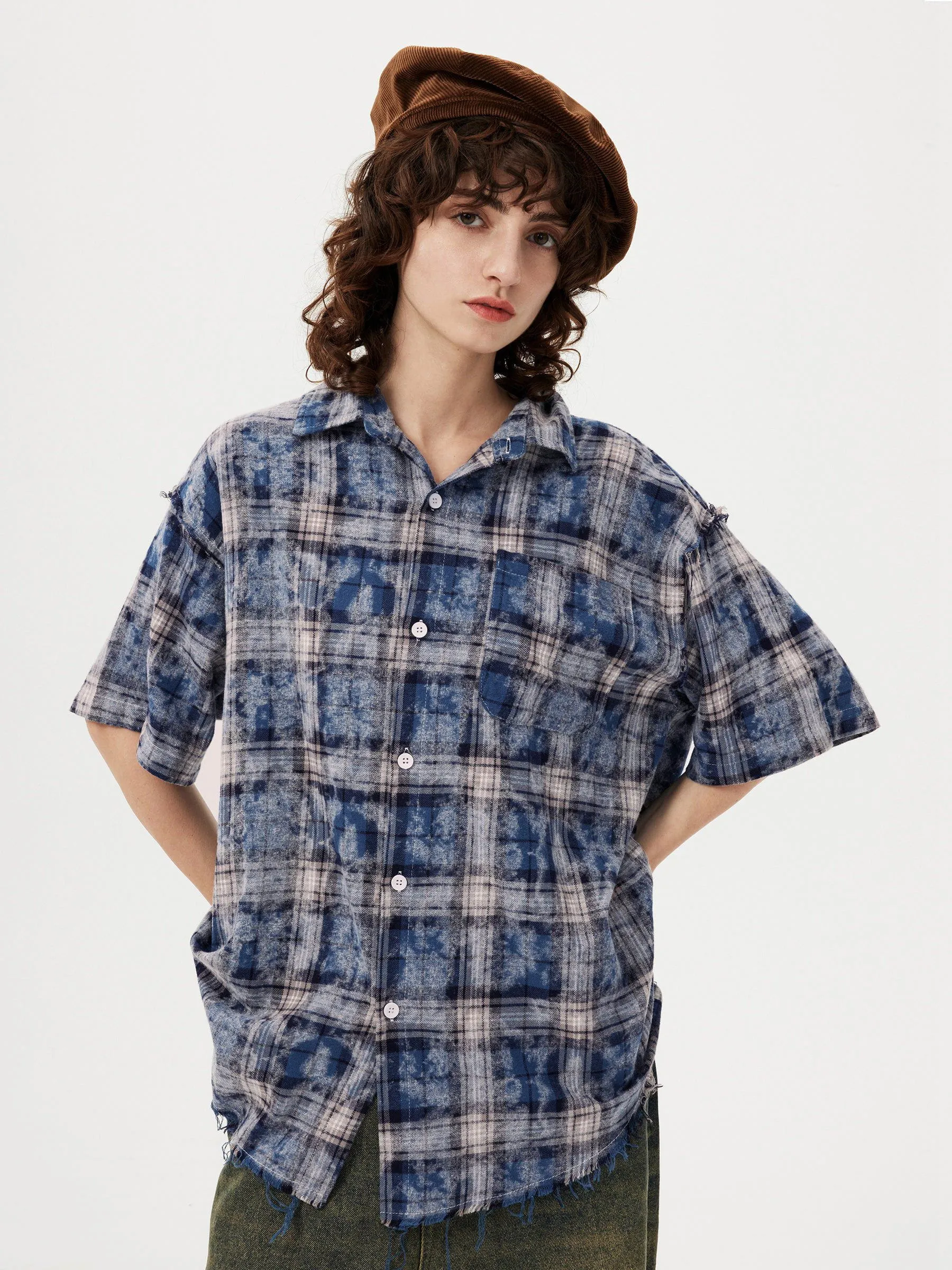 Aelfric Eden Tie Dye Plaid Shirt sold by Aelfric Eden