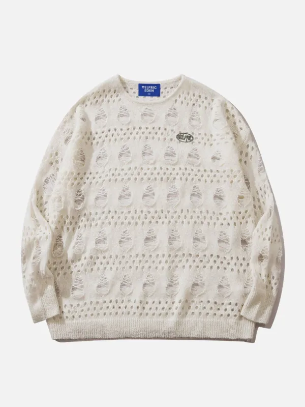 Multi Distressed Wool Blend Sweater sold by Aelfric Eden