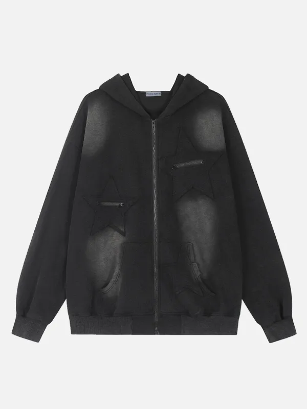 Aelfric Eden Applique Embroidery Star Hoodie sold by Aelfric Eden