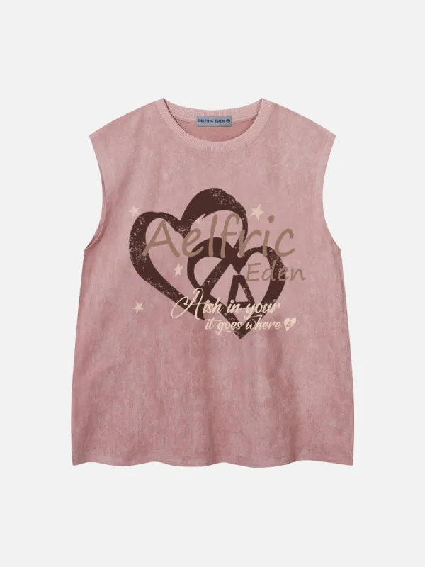 Aelfric Eden Heart Print Suede Vest sold by Aelfric Eden