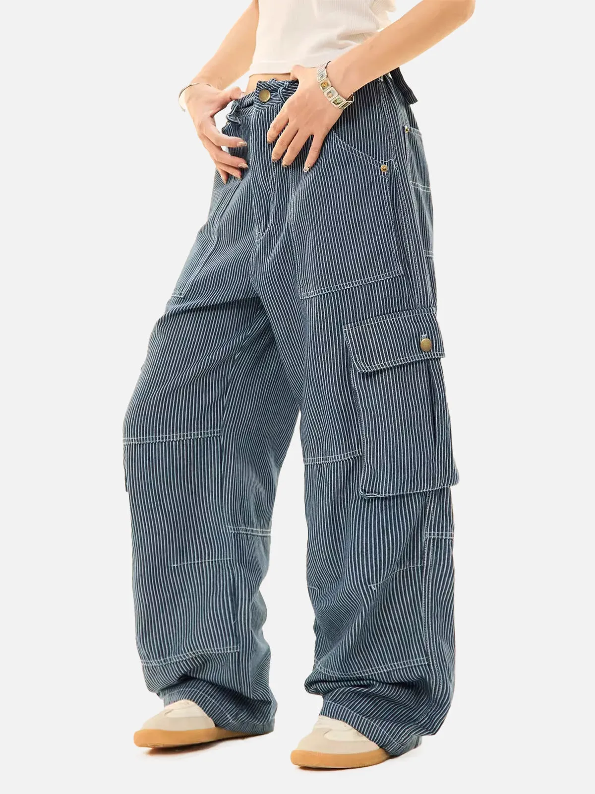 Aelfric Eden Stripe Multi Pocket Cargo Pants sold by Aelfric Eden product image thumbnail 3