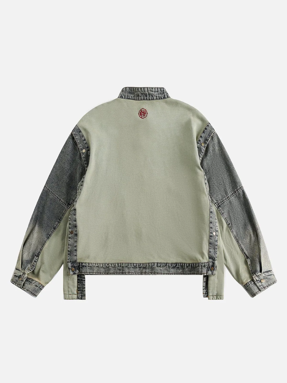 Aelfric Eden Detachable Sleeves Patchwork Denim Jacket sold by Aelfric Eden product image thumbnail 4