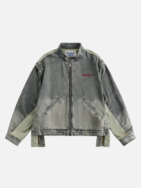 Aelfric Eden Detachable Sleeves Patchwork Denim Jacket sold by Aelfric Eden