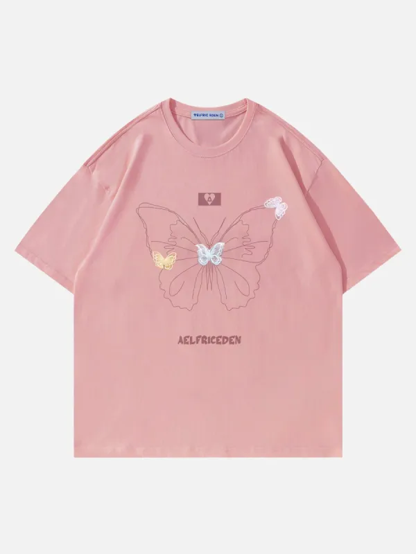 Aelfric Eden Multi Butterfly Suede Tee sold by Aelfric Eden