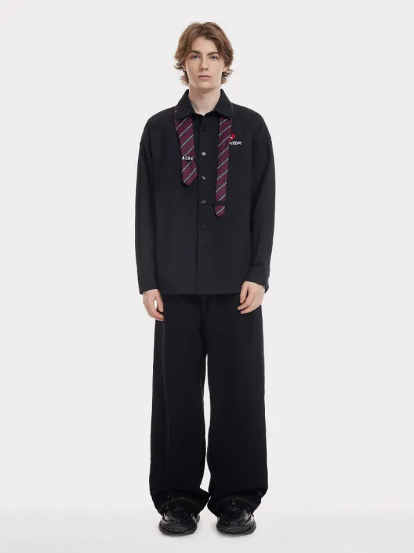 Aelfric Eden Embroidery Heartie Necktie Long Sleeve Shirt sold by Aelfric Eden