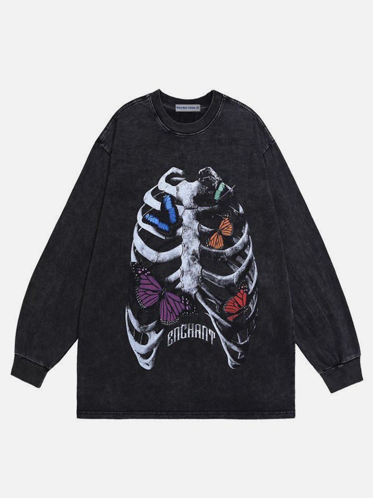 Aelfric Eden Butterfly Skeleton Print Sweatshirt sold by Aelfric Eden