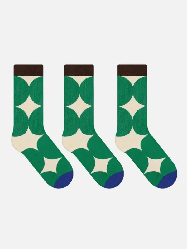 Colorblock Stars Graphic Socks sold by Aelfric Eden