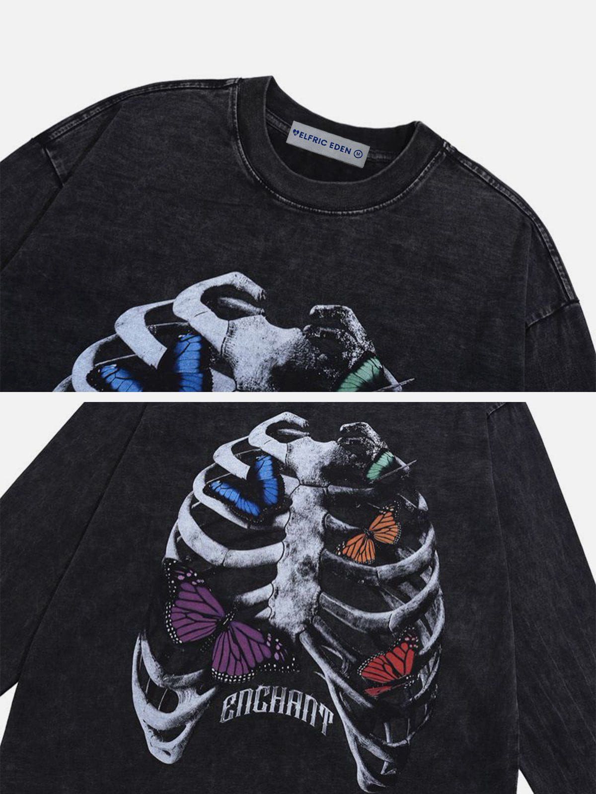 Aelfric Eden Butterfly Skeleton Print Sweatshirt sold by Aelfric Eden product image thumbnail 3