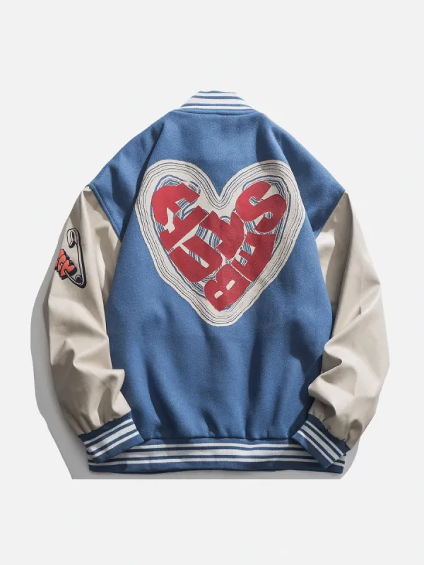 Aelfric Eden Letter Love Foaming Varsity Jacket sold by Aelfric Eden
