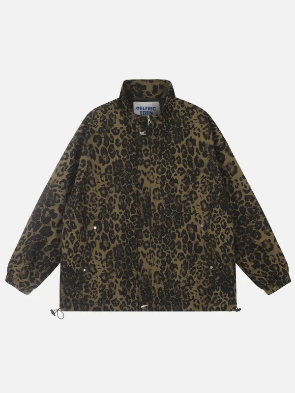 Aelfric Eden Leopard Print Stand Collar Jacket sold by Aelfric Eden