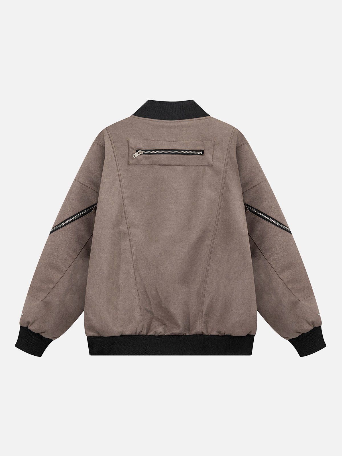 Multi-Zip Suede Bomber Jacket sold by Aelfric Eden product image thumbnail 2