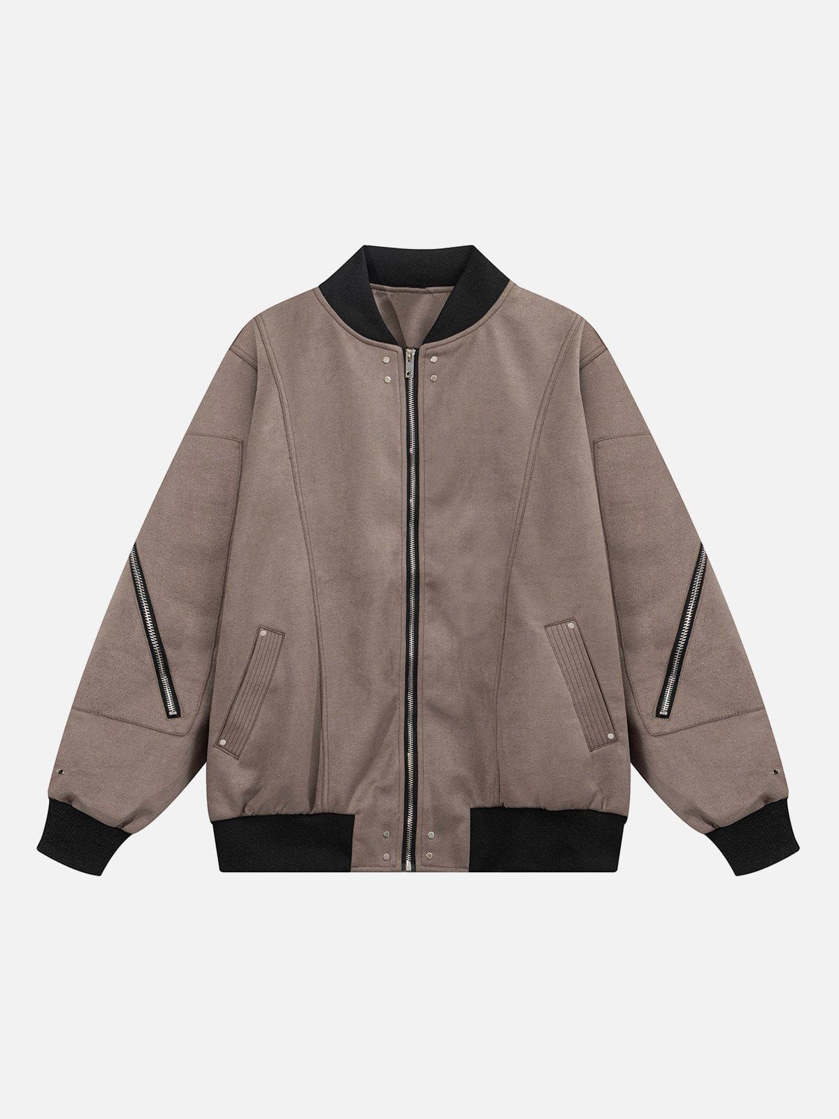 Multi-Zip Suede Bomber Jacket sold by Aelfric Eden