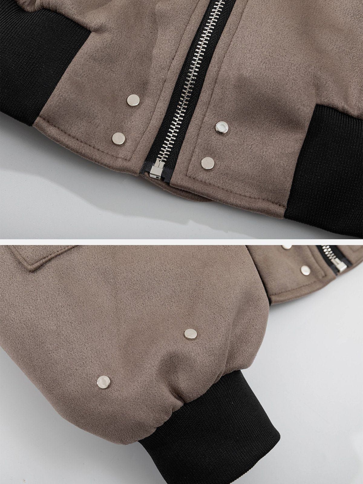 Multi-Zip Suede Bomber Jacket sold by Aelfric Eden product image thumbnail 6