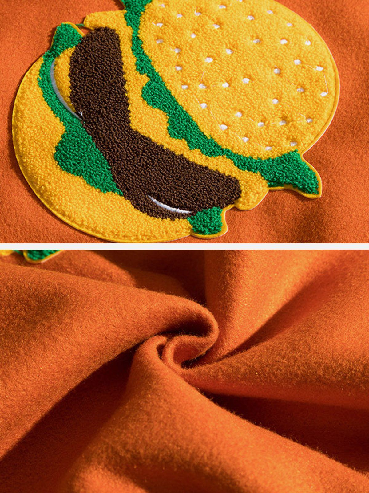 Aelfric Eden Flocking Hamburger Varsity Jacket sold by Aelfric Eden product image thumbnail 5