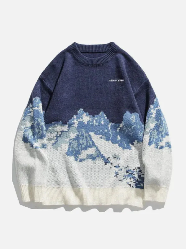 Aelfric Eden Snow Mountain Pattern Sweater sold by Aelfric Eden