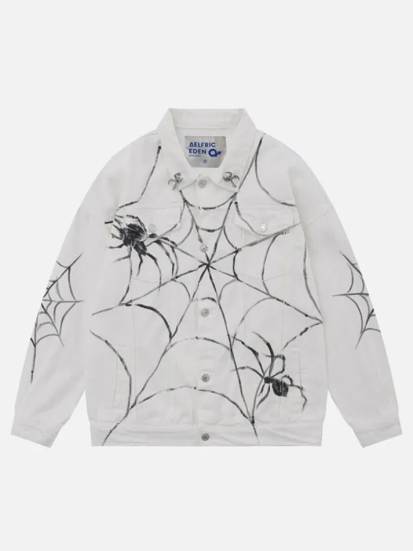 Aelfric Eden Spider Distressed Denim Jacket sold by Aelfric Eden