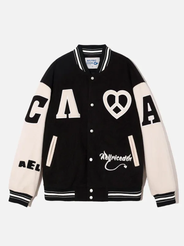 City Of Love No War Basic Varsity Jacket sold by Aelfric Eden
