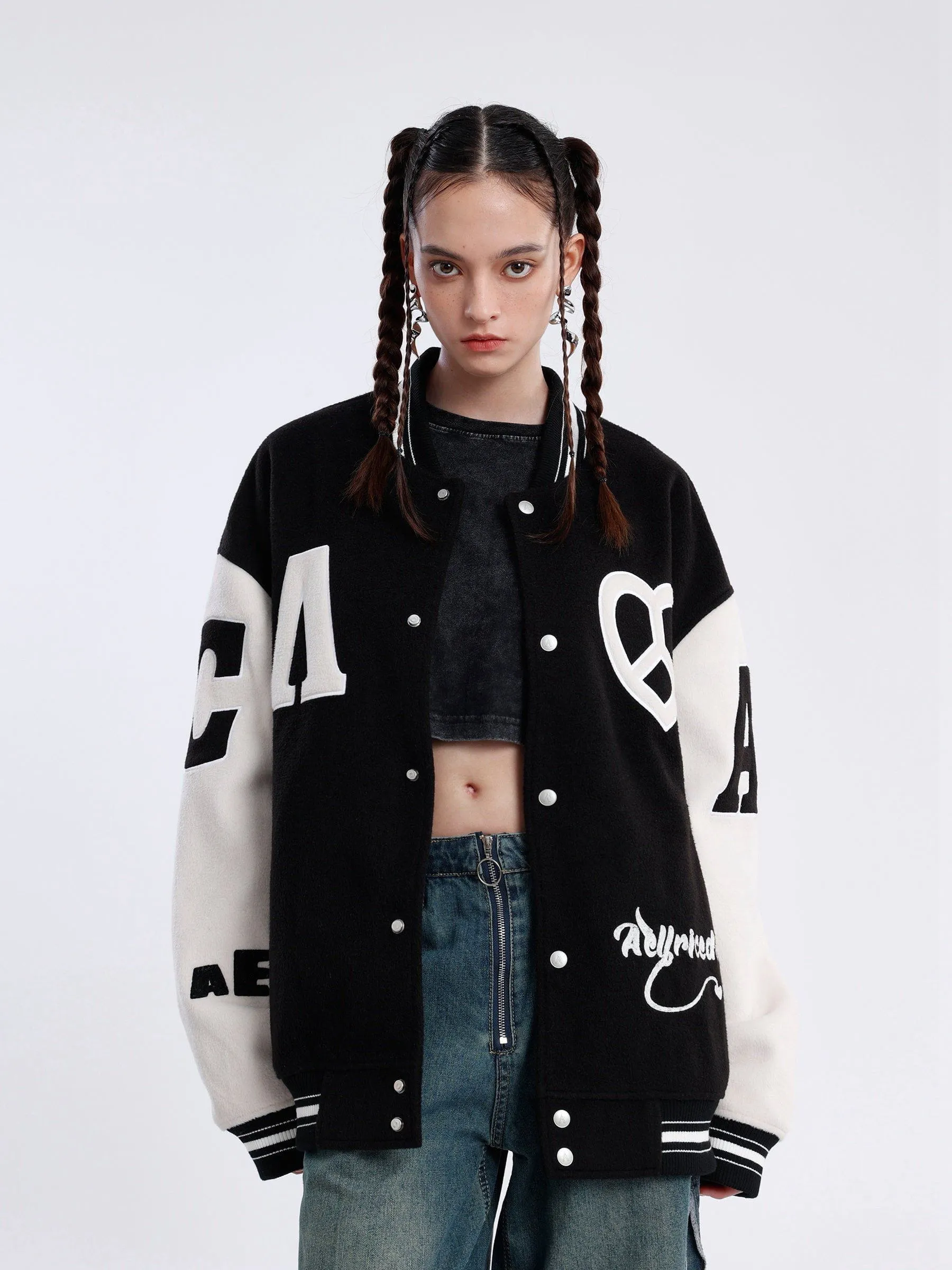 City Of Love No War Basic Varsity Jacket sold by Aelfric Eden product image thumbnail 5