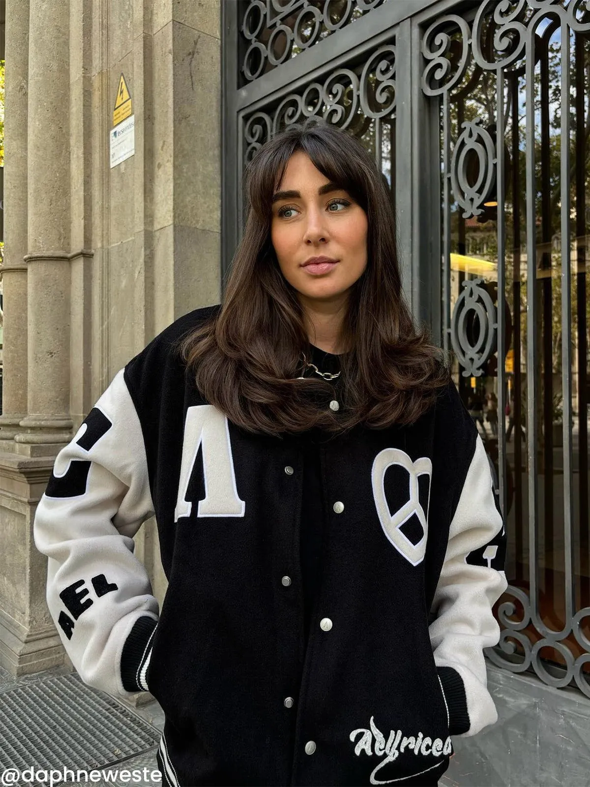 City Of Love No War Basic Varsity Jacket sold by Aelfric Eden product image thumbnail 2