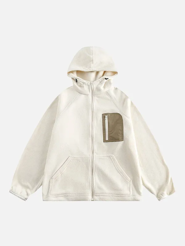Aelfric Eden Patchwork Pocket Polar Fleece Hoodie sold by Aelfric Eden