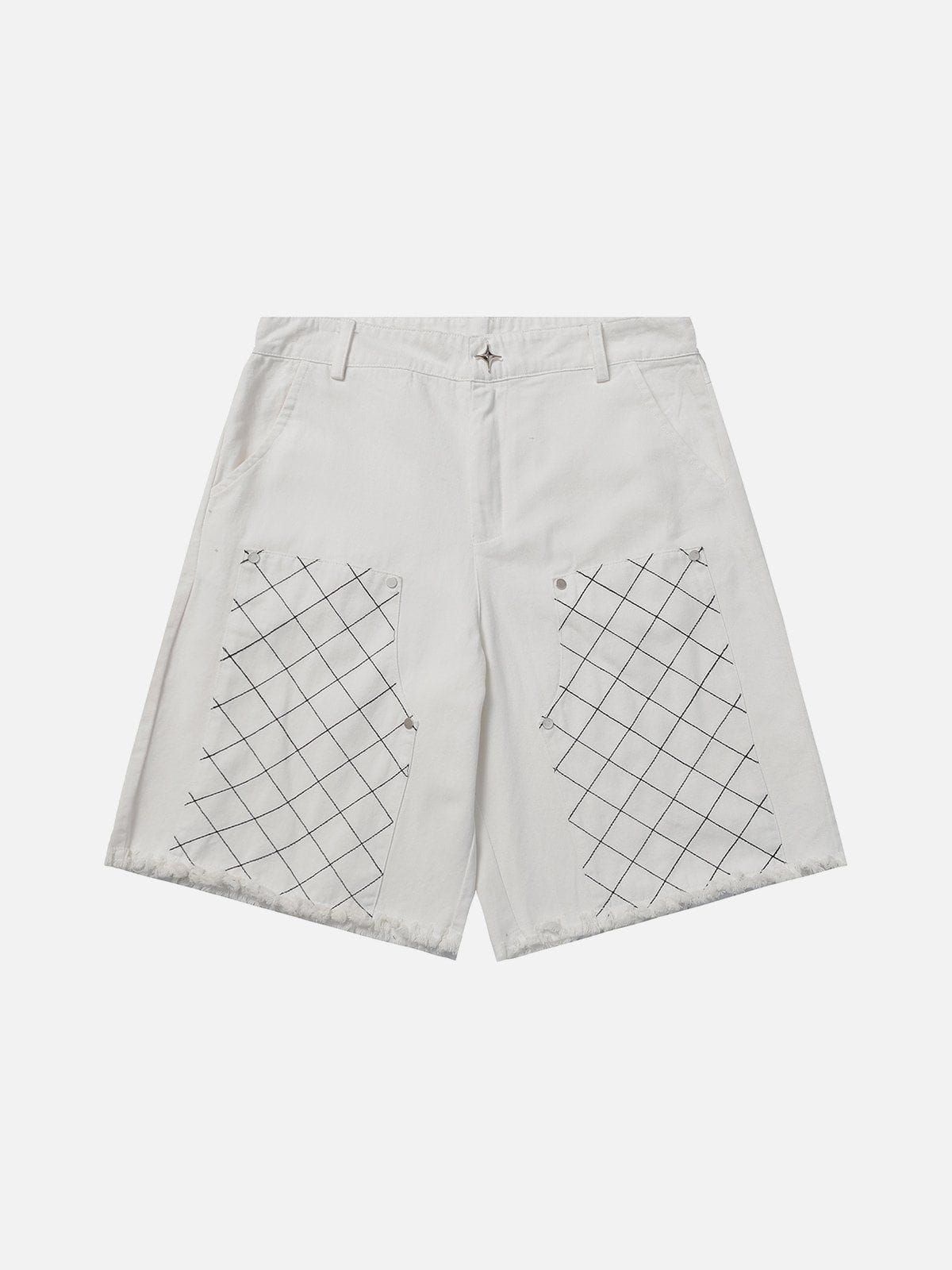 Aelfric Eden Plaid Patchwork Fringe Shorts sold by Aelfric Eden