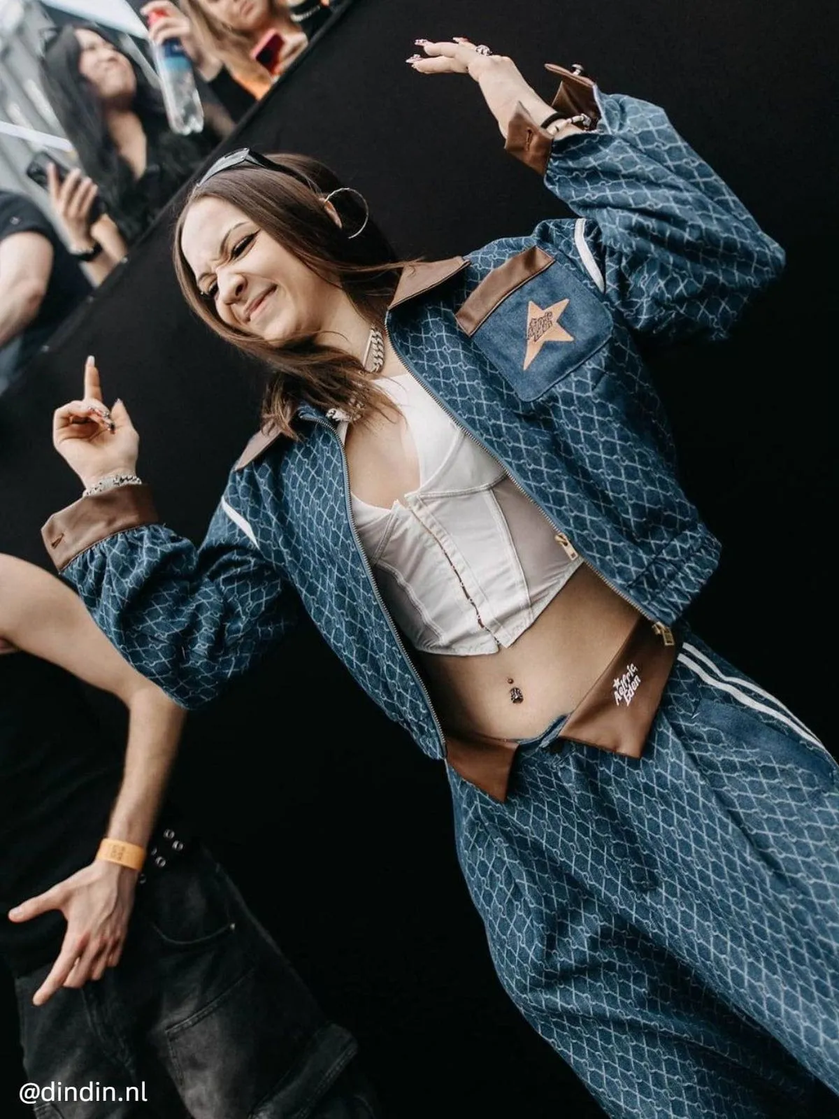 Aelfric Eden Vintage Denim Jacquard Cropped Jacket sold by Aelfric Eden product image thumbnail 3