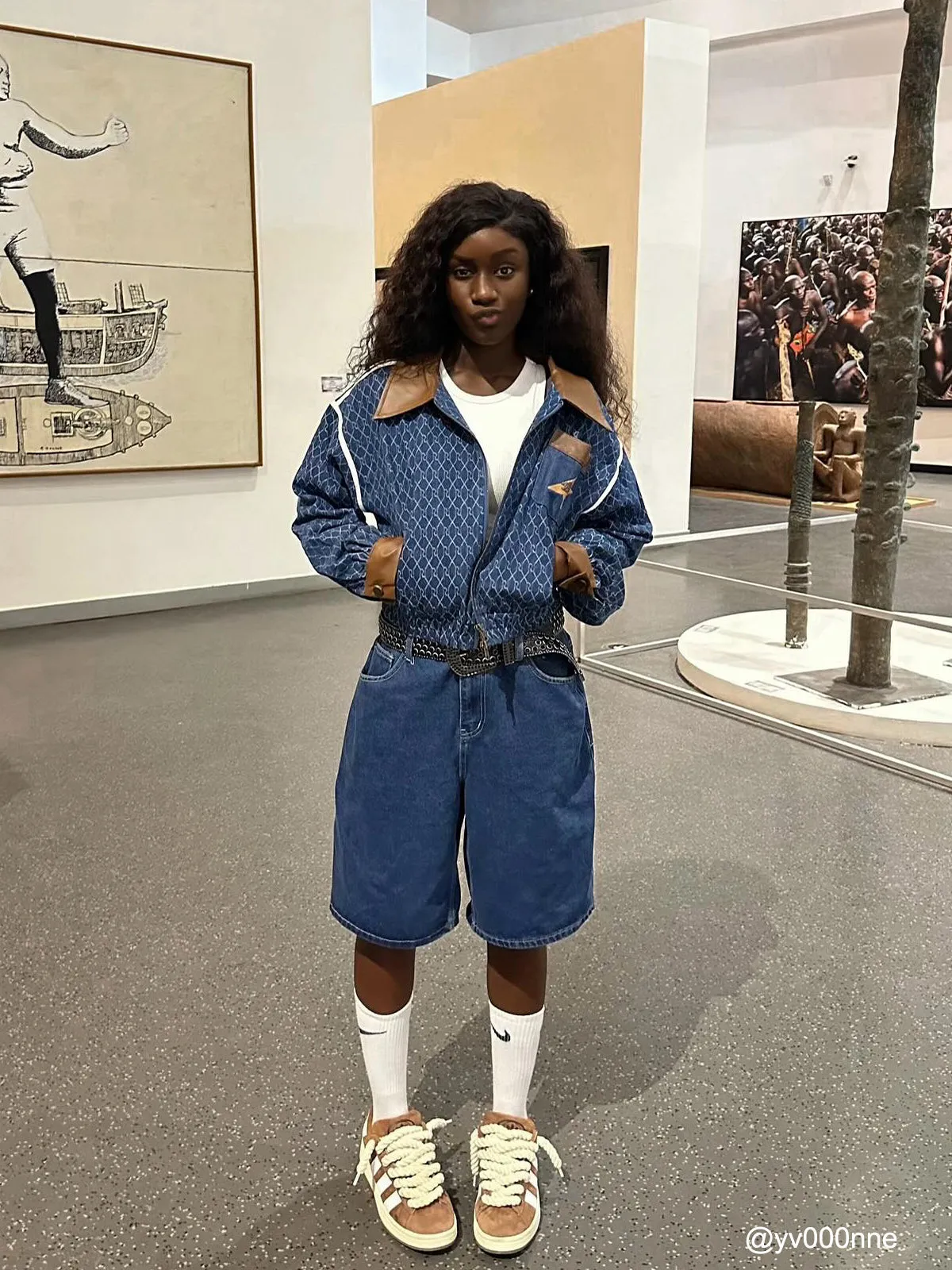 Aelfric Eden Vintage Denim Jacquard Cropped Jacket sold by Aelfric Eden product image thumbnail 2