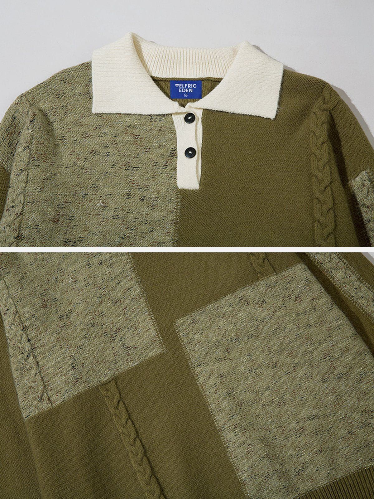 Aelfric Eden Color Blocking Polo Collar Sweater sold by Aelfric Eden product image thumbnail 4