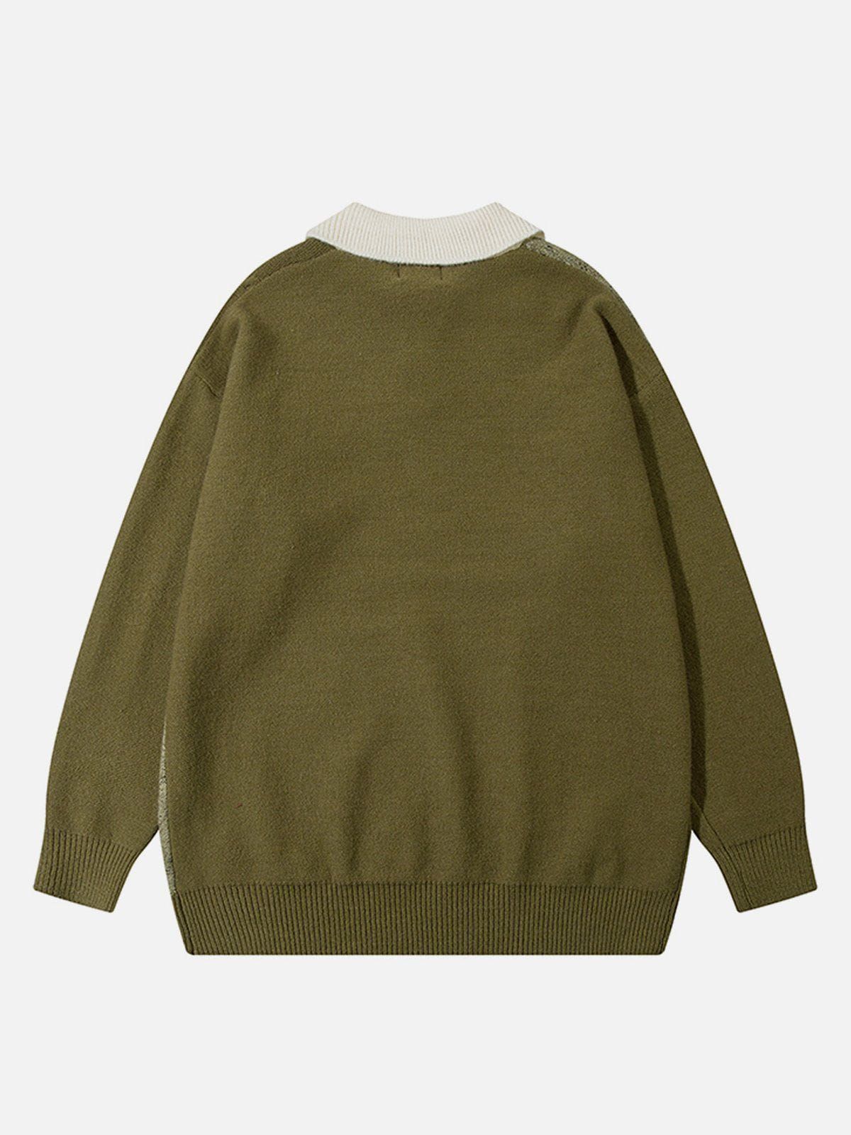 Aelfric Eden Color Blocking Polo Collar Sweater sold by Aelfric Eden product image thumbnail 3