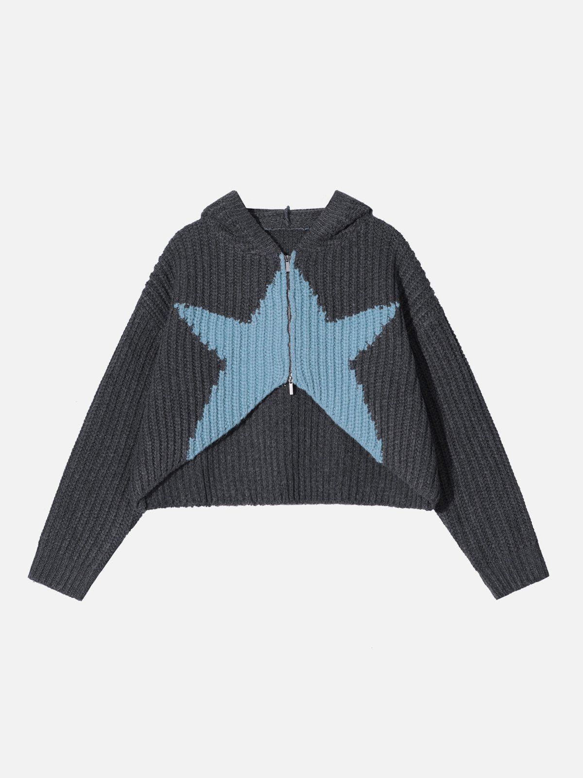 Pentagram Crop Knit Hoodie sold by Aelfric Eden product image thumbnail 6