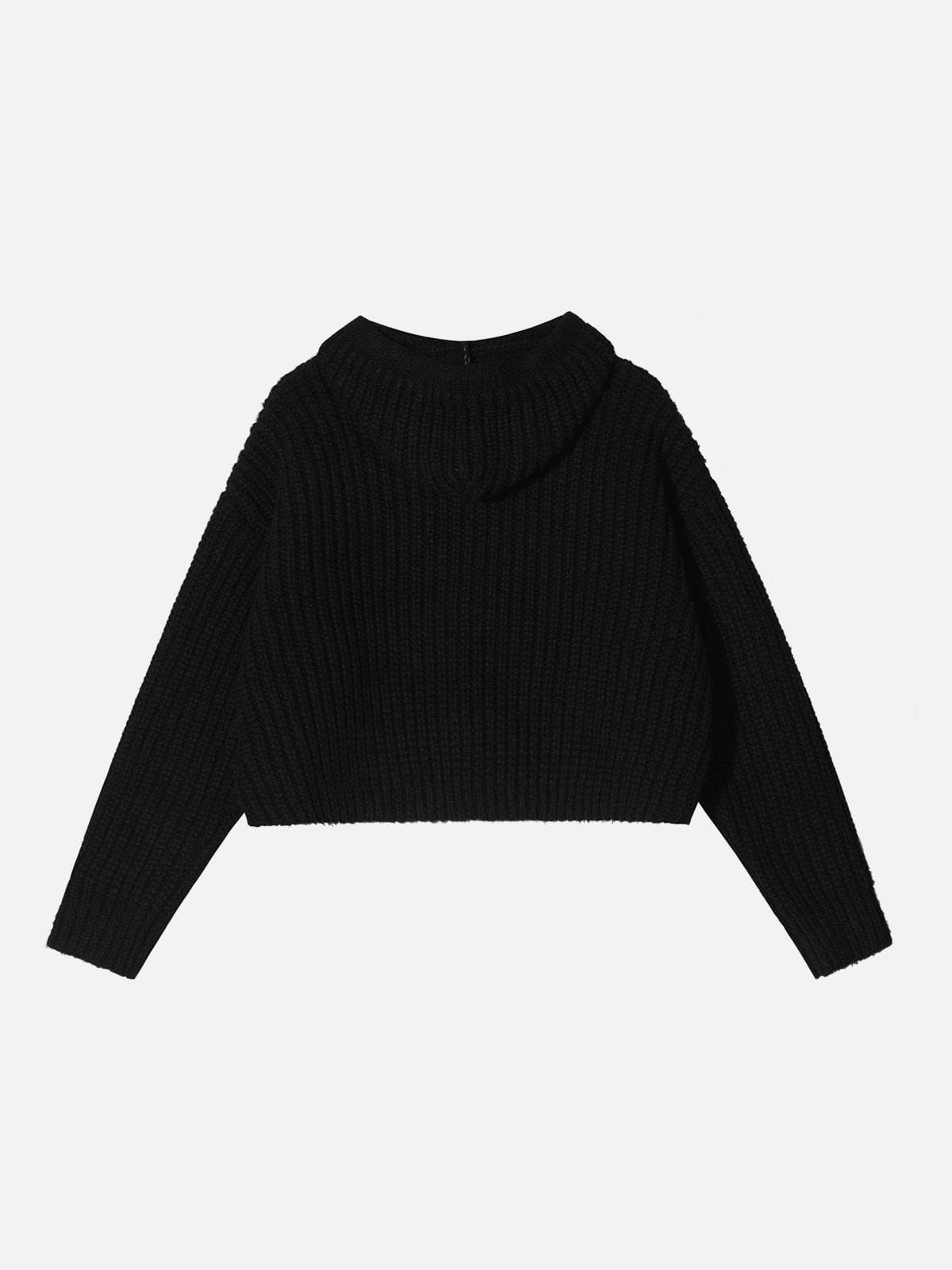 Pentagram Crop Knit Hoodie sold by Aelfric Eden product image thumbnail 3