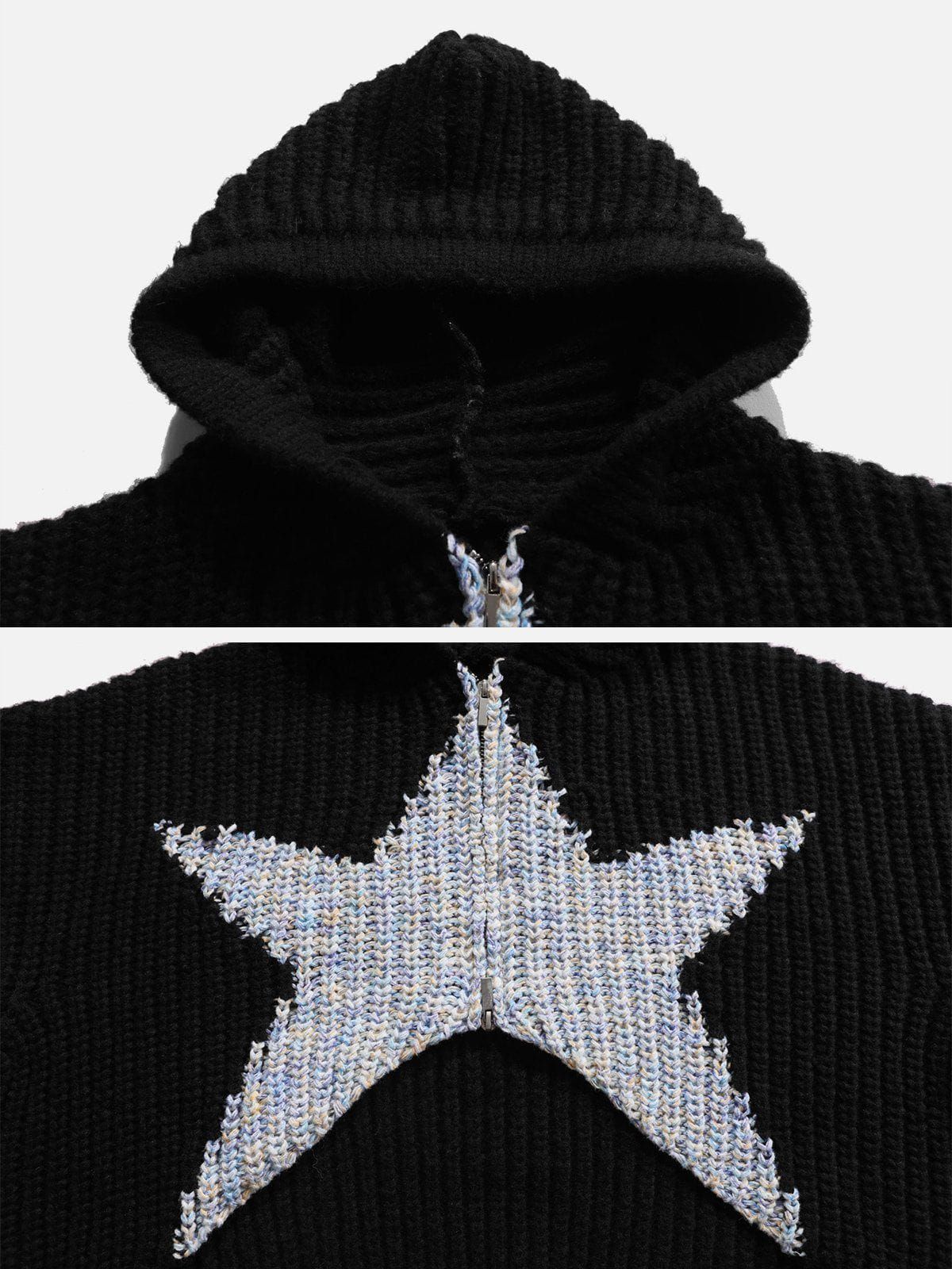 Pentagram Crop Knit Hoodie sold by Aelfric Eden product image thumbnail 8