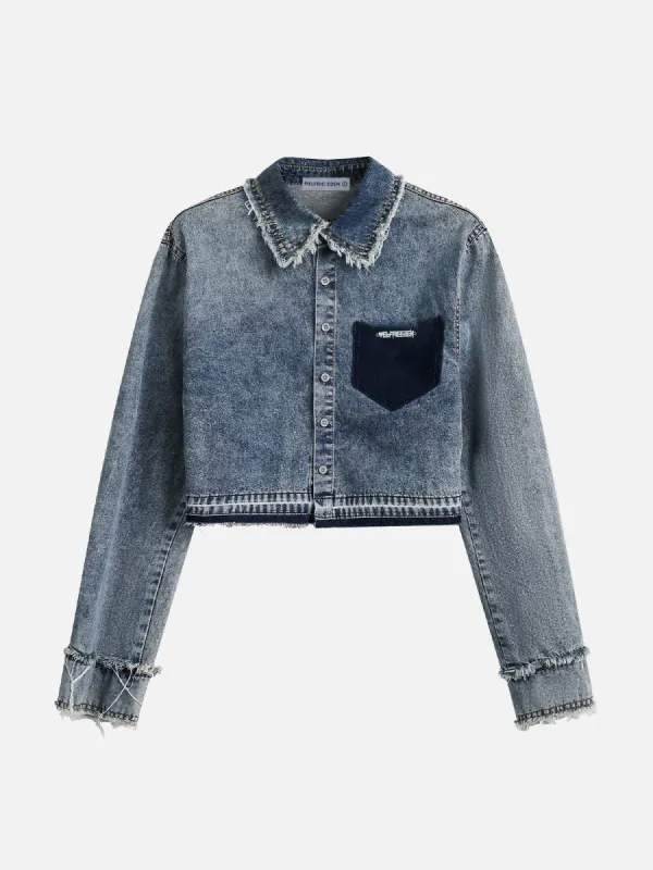 Vintage Fringe Washed Denim Jacket sold by Aelfric Eden
