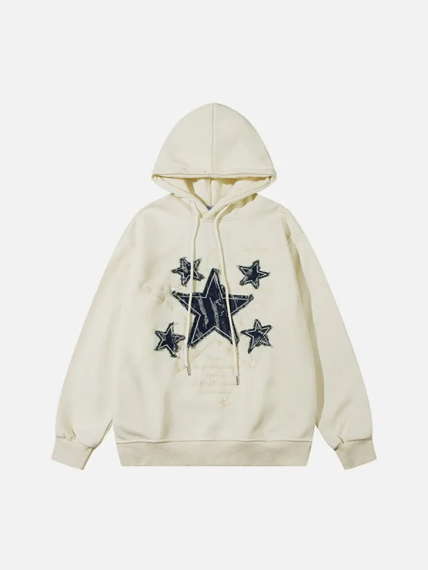Aelfric Eden Applique Embroidery Star Hoodie sold by Aelfric Eden