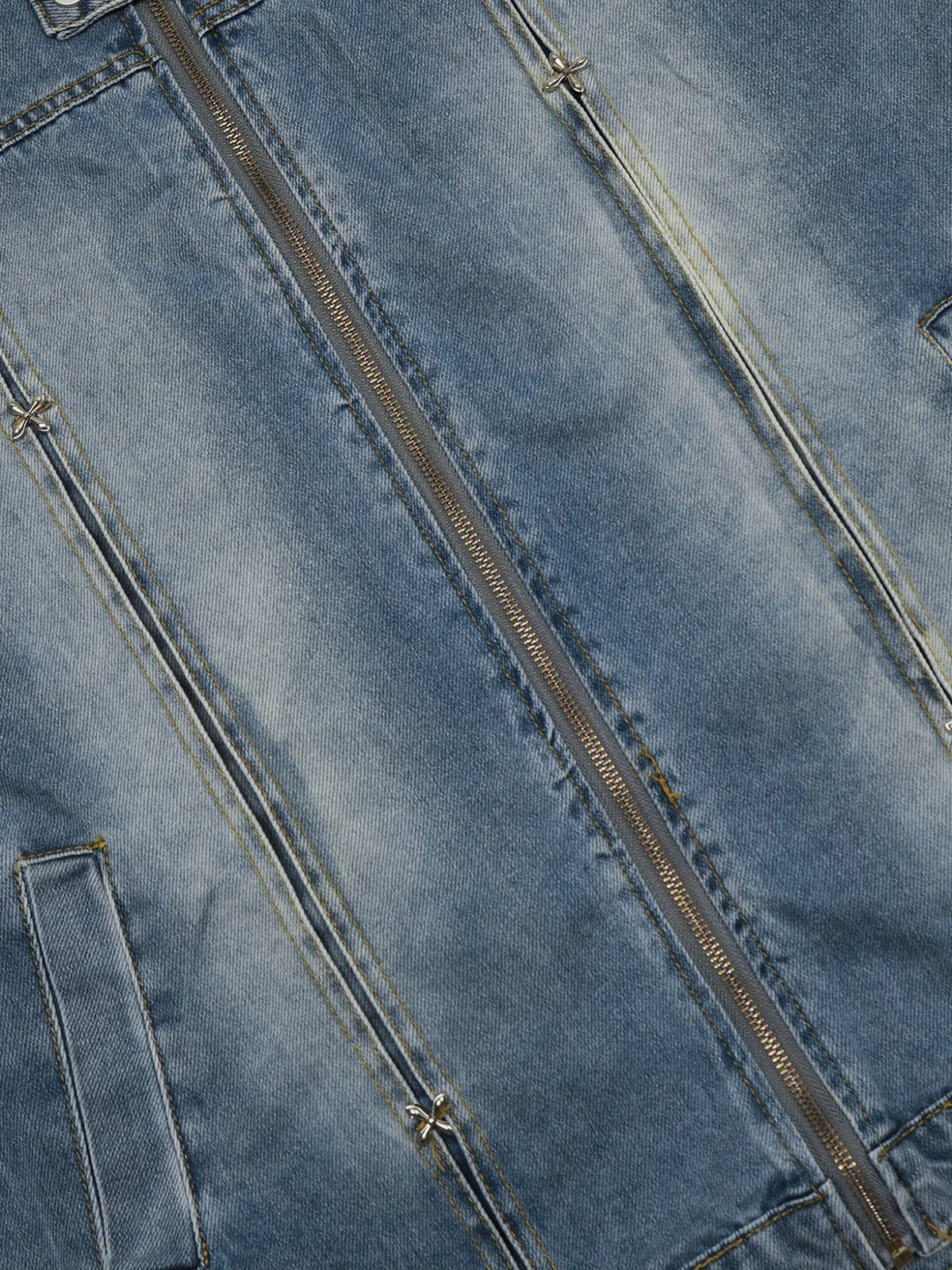 Aelfric Eden Vintage Washed Denim Zip Up Hoodie sold by Aelfric Eden product image thumbnail 3