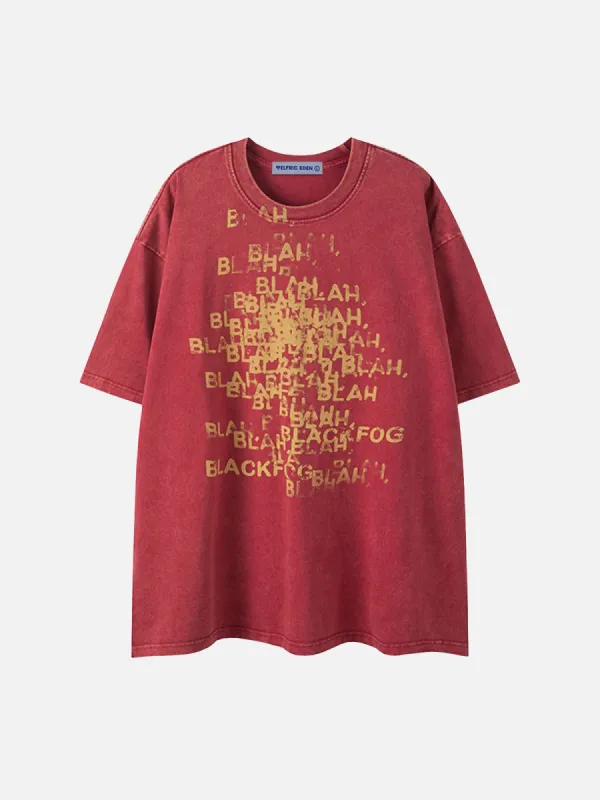 Aelfric Eden Broken Letter Print Washed Tee sold by Aelfric Eden