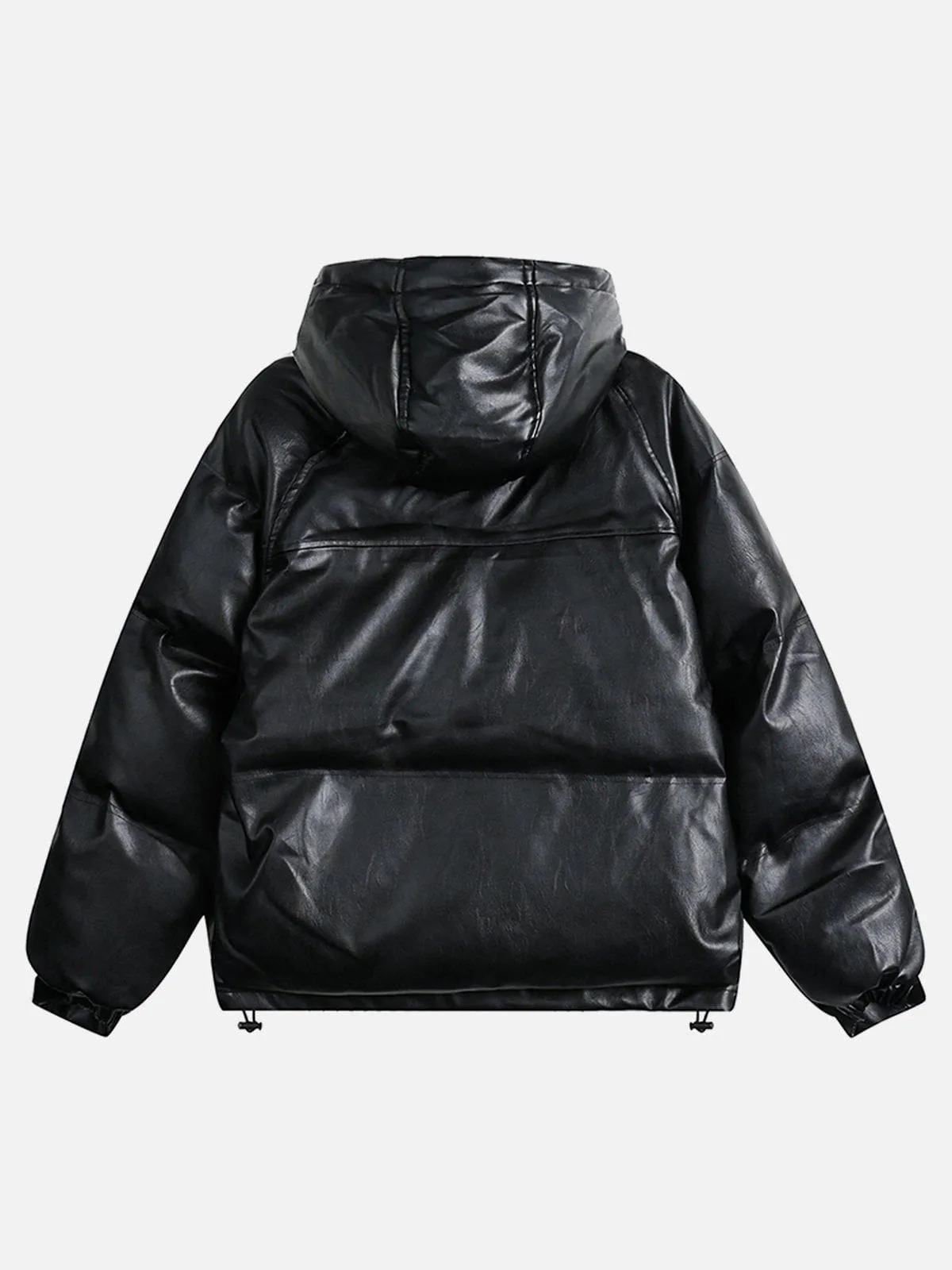 Aelfric Eden Detachable Hood Faux Leather Puffer Jacket sold by Aelfric Eden product image thumbnail 3