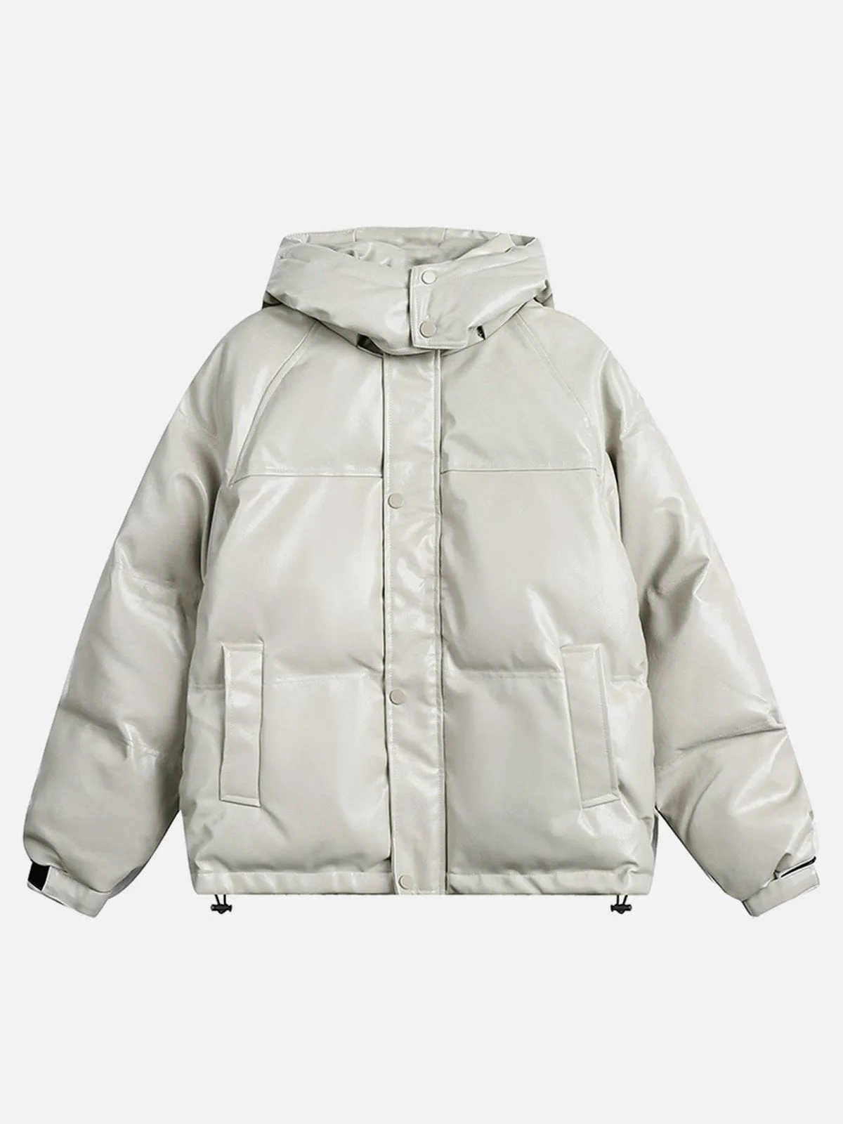 Aelfric Eden Detachable Hood Faux Leather Puffer Jacket sold by Aelfric Eden product image thumbnail 2