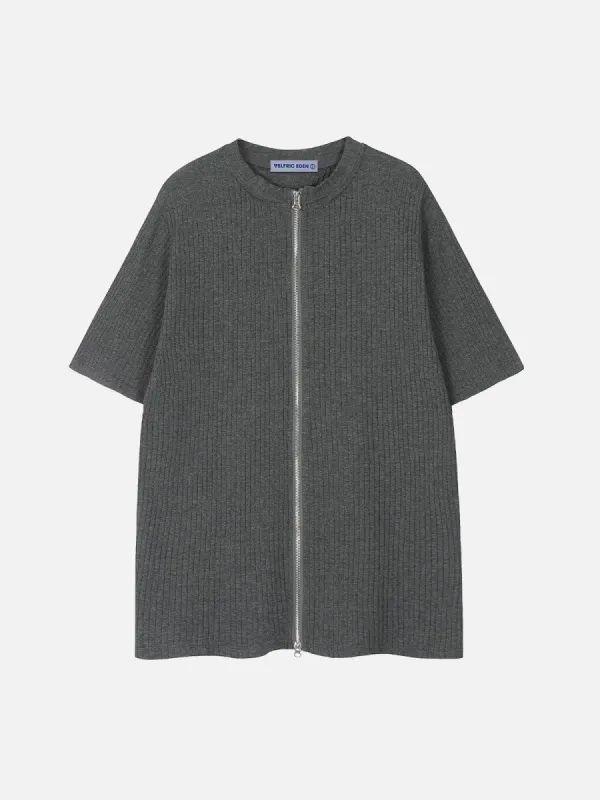 Aelfric Eden Solid Zip Up Tee sold by Aelfric Eden