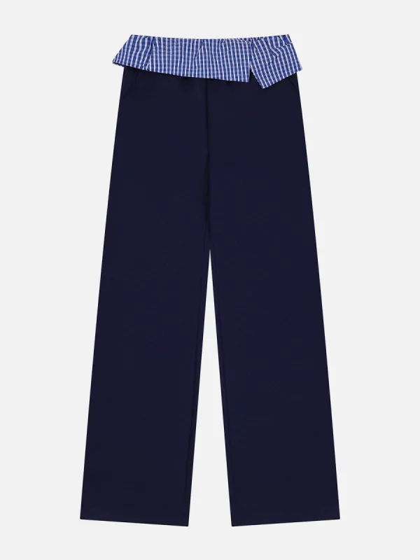 Aelfric Eden Fold-Over Plaid Patchwork Sweatpants sold by Aelfric Eden