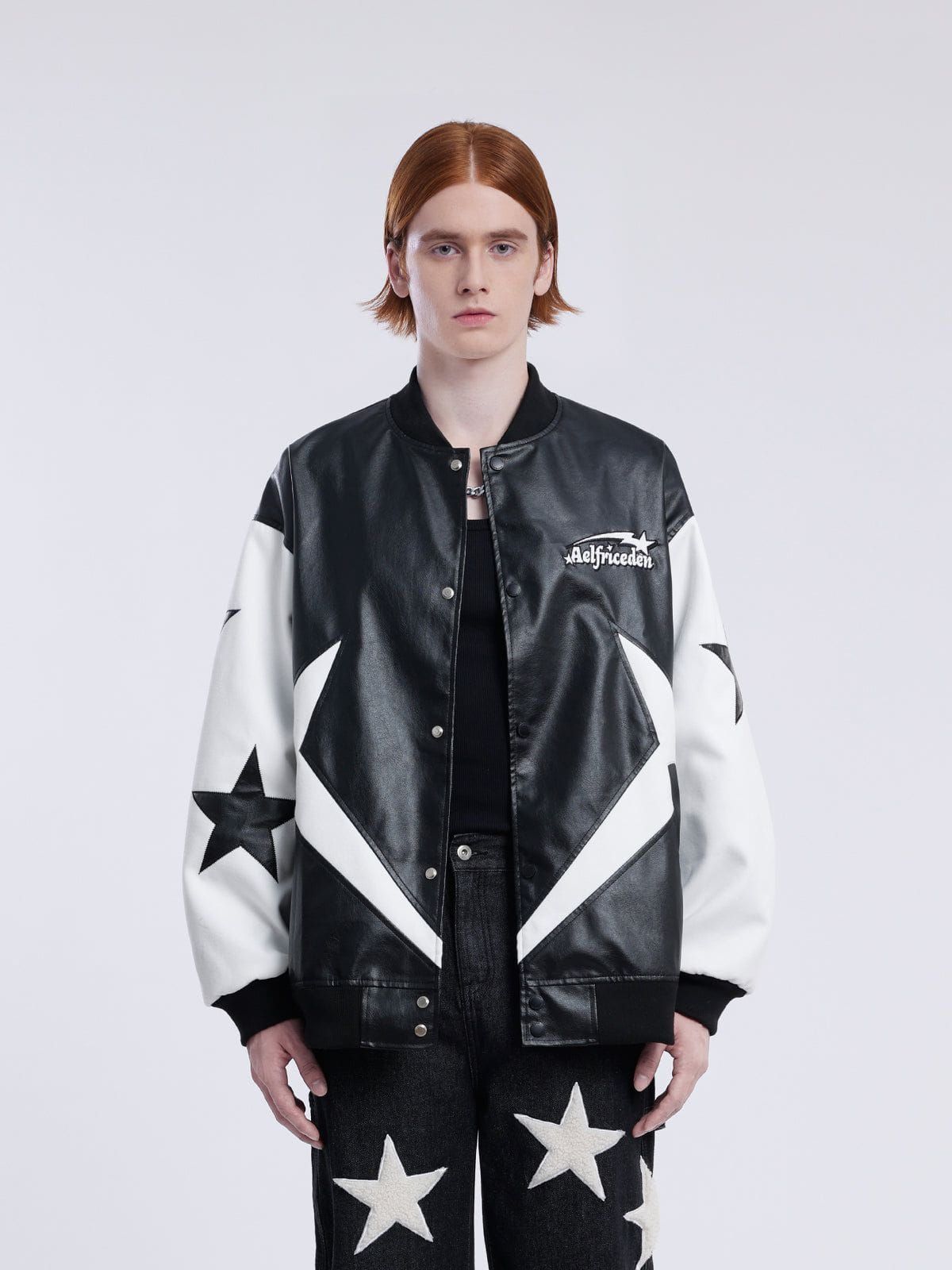 Aelfric Eden Embroidery Star Faux Leather Jacket sold by Aelfric Eden product image thumbnail 4