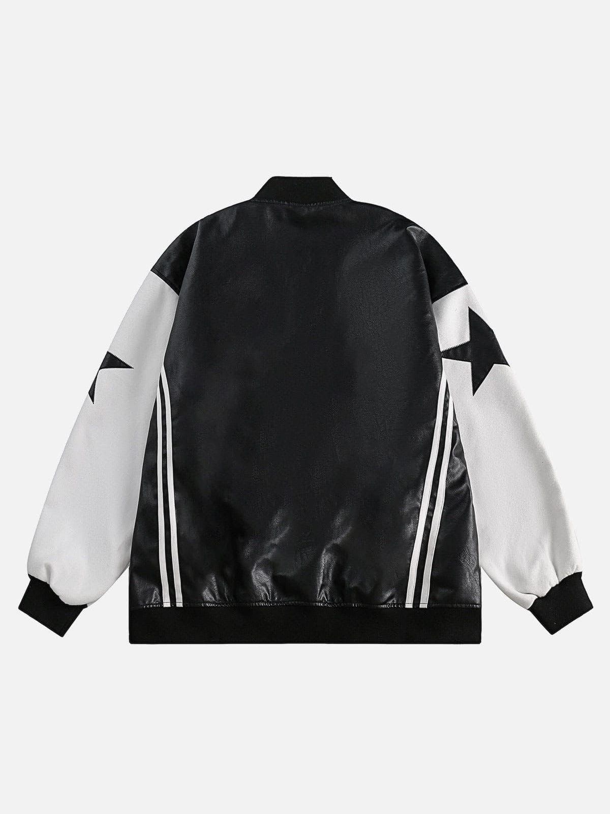 Aelfric Eden Embroidery Star Faux Leather Jacket sold by Aelfric Eden product image thumbnail 5